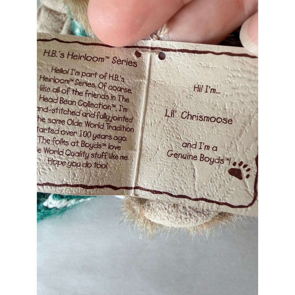 NWT vintage Boyd’s bears stuffed moose with sweater holiday handmade head bean - Picture 6 of 10